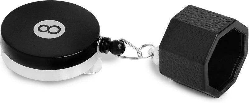 okko Retractable Octagon 8-Ball Chalker Billiard Pool Cue Chalk Holder with Belt Clip Black + 1 tube/5pcs of Predator Chalk - Image 2